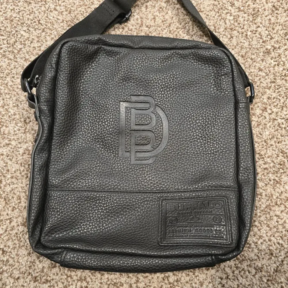 Buffalo David Bitton Black Faux Leather Crossbody Bag